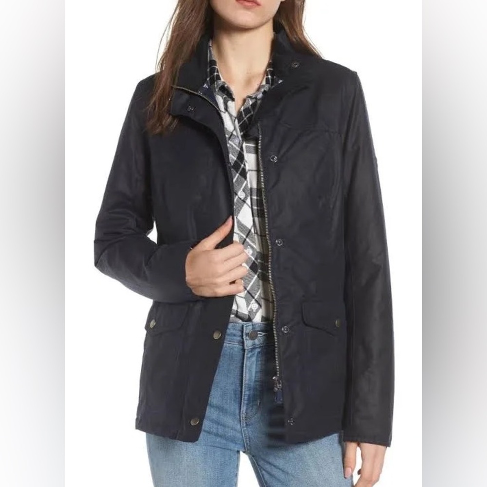 Barbour Sandsend Coastal Collection Waxed Jacket Navy US 10 UK 14